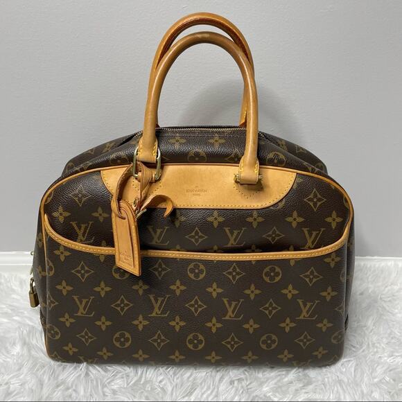 Louis Vuitton Deauville Monogram Bowler Handbag Made in France 100% Authentic - Picture 1 of 15